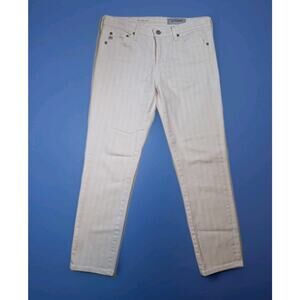 AG Adriano GoldschmiedAG-ED Prima Crop Cigarette Jeans Pink Pinstripe Size 26**